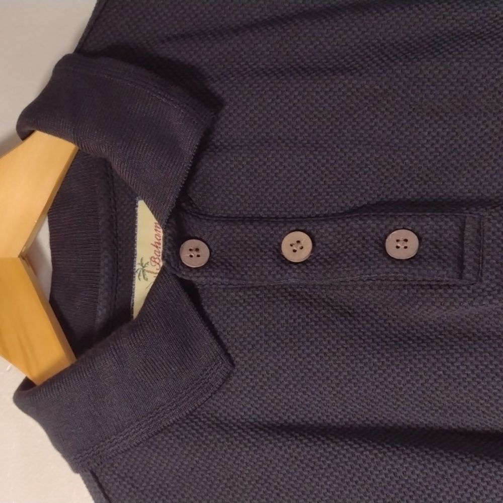 Tommy Bahama Black Silk-cotton Short Sleeve Polo Shirt Men's Small - Picture 3 of 9